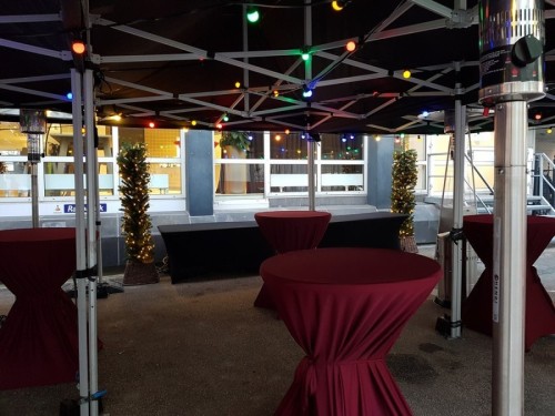 Statafel inclusief rok rood